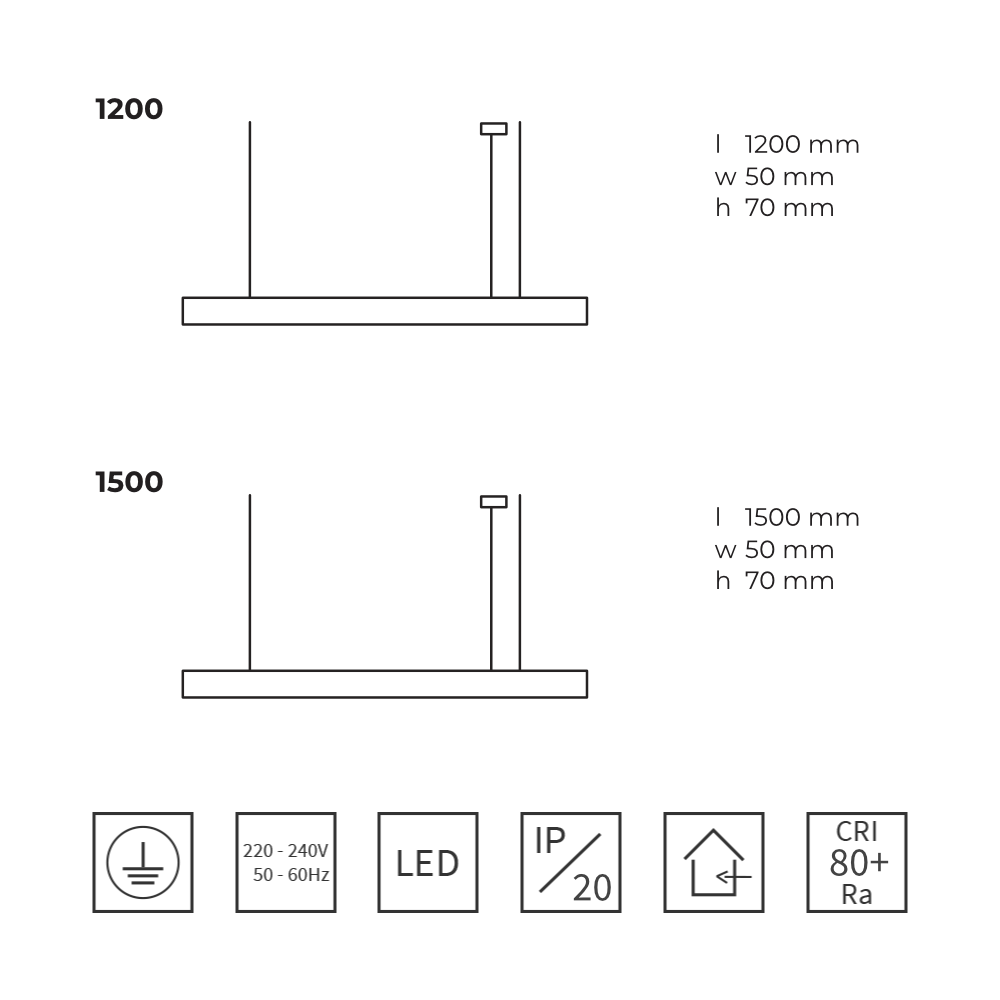 závesné led svietidlá Basic