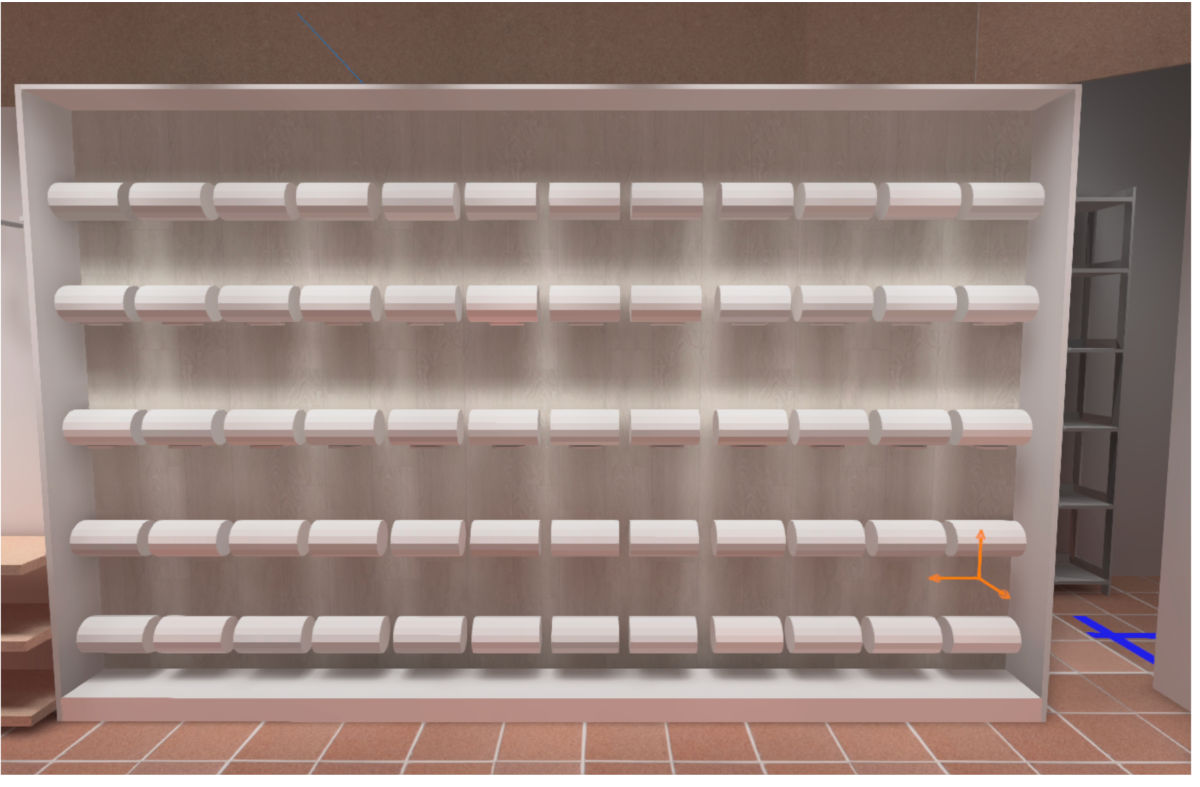 The lighting simulation shows that if we properly distribute the LED lights, we can effectively illuminate the products